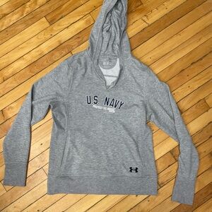 Under Armour US Navy Semi-Fitted Hoodie XL Heather Gray